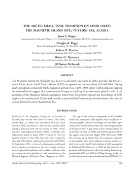 The Magnetic Island Site, Tuxedni Bay, Alaska Jason S. Rogers