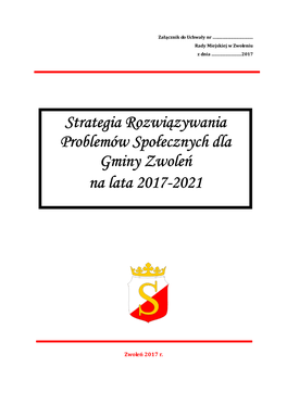 Strategia Rozwiązywania Problemów Społecznych Dla Gminy Zwoleń Na Lata 2017-2021