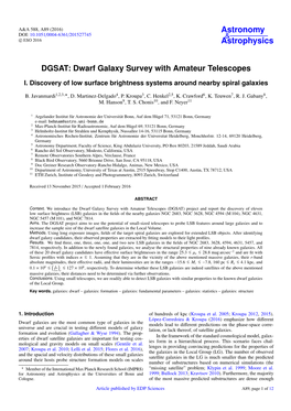 DGSAT: Dwarf Galaxy Survey with Amateur Telescopes