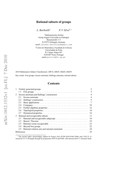 Rational Subsets of Groups, When Good Closure and Decidability Properties of These Subsets Are Satisﬁed