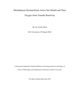 Molybdenum Oxotransferase Active Site Models and Their Oxygen Atom