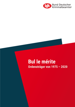 Bul Le Mérite Ordensträger Von 1975 – 2020 Bul Le Mérite Bul Le Mérite