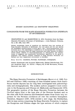 Conodonts from the Kapp Starostin Formation (Permian) of Spitsbergen