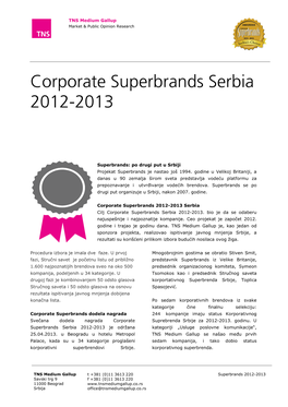 Corporate Superbrands Serbia 2012-2013