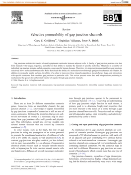 Selective Permeability of Gap Junction Channels