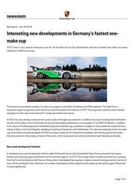 Interesting New Developments in Germany's Fastest One- Make