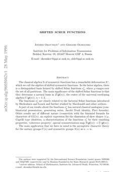 Arxiv:Q-Alg/9605042V1 28 May 1996