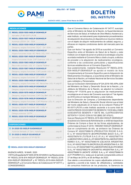 BOLETÍN DEL INSTITUTO BUENOS AIRES, Jueves 19 De Marzo De 2020