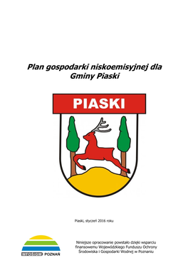 Plan Gospodarki Niskoemisyjnej Dla Gminy Piaski