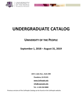 Undergraduate Catalog