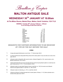 Malton Antique Sale