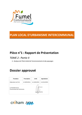 Pièce N°1 : Rapport De Présentation TOME 2 : Partie II  Analyse De L'etat Initial De L'environnement Et Des Paysages