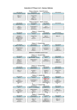 Calendrier U7 Phase 2 Et 3 - Secteur Gâtinais