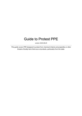 Guide to Protest PPE