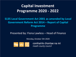 Capital Investment Programme 2020 - 2022