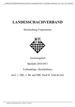 Ansetzungsheft 1011.Pdf -.: Landesschachverband