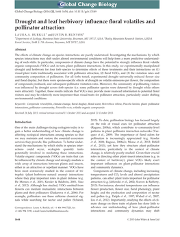 Drought and Leaf Herbivory Influence Floral Volatiles and Pollinator Attraction