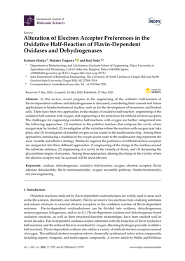 Alteration of Electron Acceptor Preferences in the Oxidative Half-Reaction of Flavin-Dependent Oxidases and Dehydrogenases