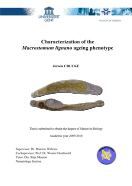 Characterization of the Macrostomum Lignano Ageing Phenotype