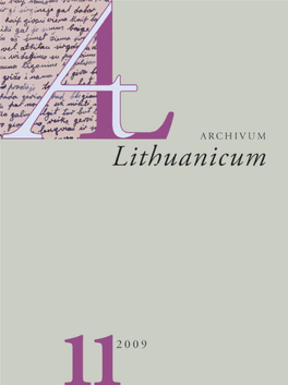 Archivum Lithuanicum 11 (5 Mb, Pdf)