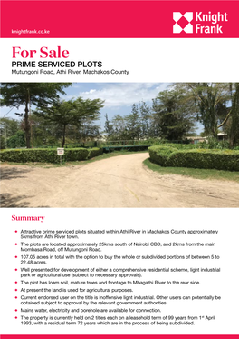 For Sale PRIME SERVICED PLOTS Mutungoni Road, Athi River, Machakos County
