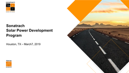 Sonatrach Solar Power Development Program