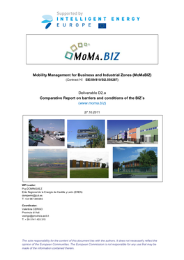 Mobility Management for Business and Industrial Zones (Momabiz) Deliverable D2.A Comparative Report on Barriers and Conditions O