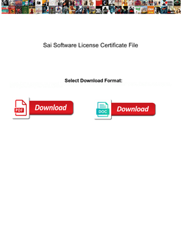 Sai Software License Certificate File