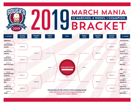 BRACKET SOUSA’S ENLISTED FIDELIS FIDELIS ENLISTED SOUSA’S 1St ROUND FINAL 1St ROUND SIXTEEN EIGHT FOUR FOUR EIGHT SIXTEEN