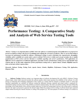 A Comparative Study and Analysis of Web Service Testing Tools