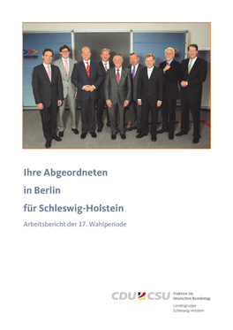 Ihre Abgeordneten in Berlin Für Schleswig-Holstein