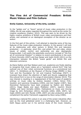 British Music Videos and Film Culture