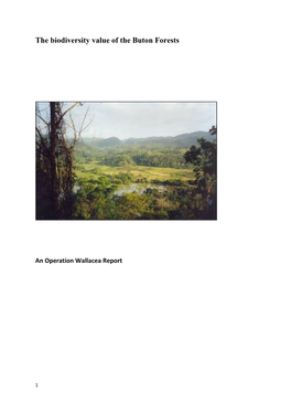 The Biodiversity Value of the Buton Forests