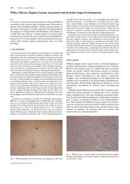 White, Fibrous, Papular Lesions Associated with Systemic Lupus Erythematosus