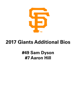 2017 Giants Additional Bios
