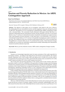 Tourism and Poverty Reduction in Mexico: an ARDL Cointegration Approach