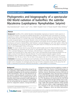 Phylogenetics and Biogeography of a Spectacular Old World Radiation Of