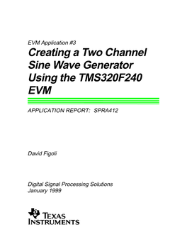 Creating a Two Channel Sine Wave Generator Using the TMS320F240 EVM