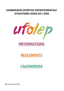 Informations Reglements Calendriers