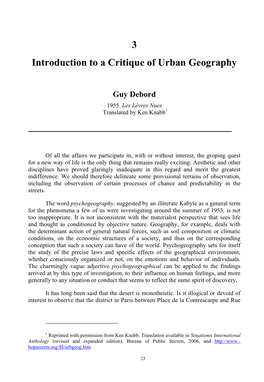 3 Introduction to a Critique of Urban Geography