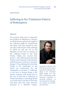 Suffering in the Trinitarian Pattern of Redemption