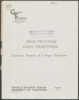 HIGH FRUCTOSE CORN Sweetnersg