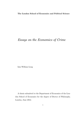 Essays on the Economics of Crime