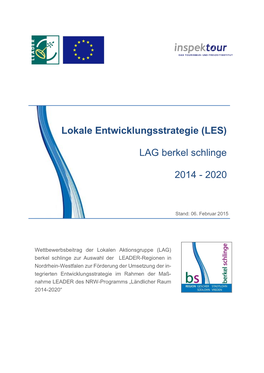 Lokale Entwicklungsstrategie (LES) LAG Berkel Schlinge 2014