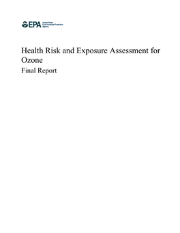 Health Risk and Exposure Assessment for Ozone Final Report