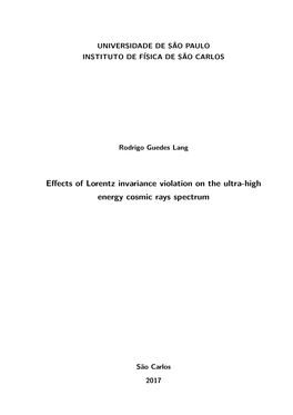 Effects of Lorentz Invariance Violation on the Ultra-High Energy Cosmic