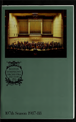 Boston Symphony Orchestra Concert Programs, Season 107, 1987-1988