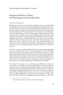 Religious Pluralism, Politics, and Participation in the Netherlands