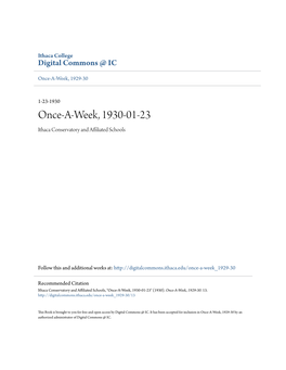 Once-A-Week, 1930-01-23 Ithaca Conservatory and Affiliated Schools