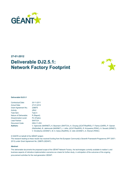 Network Factory Footprint